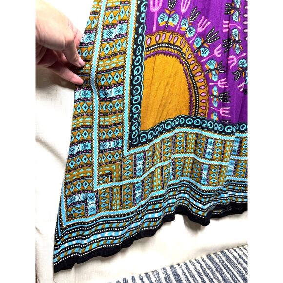 Boho Maxi Dress Purple Women's S Mumu Off the Shoulder Colorful Festival Hippie - Picture 8 of 11